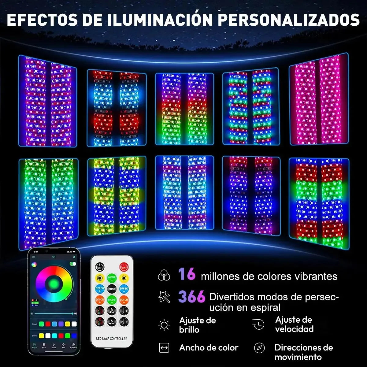 Antenas Led Para Rzr 2pcs Impermeable Rgb 63cm Con Remoto