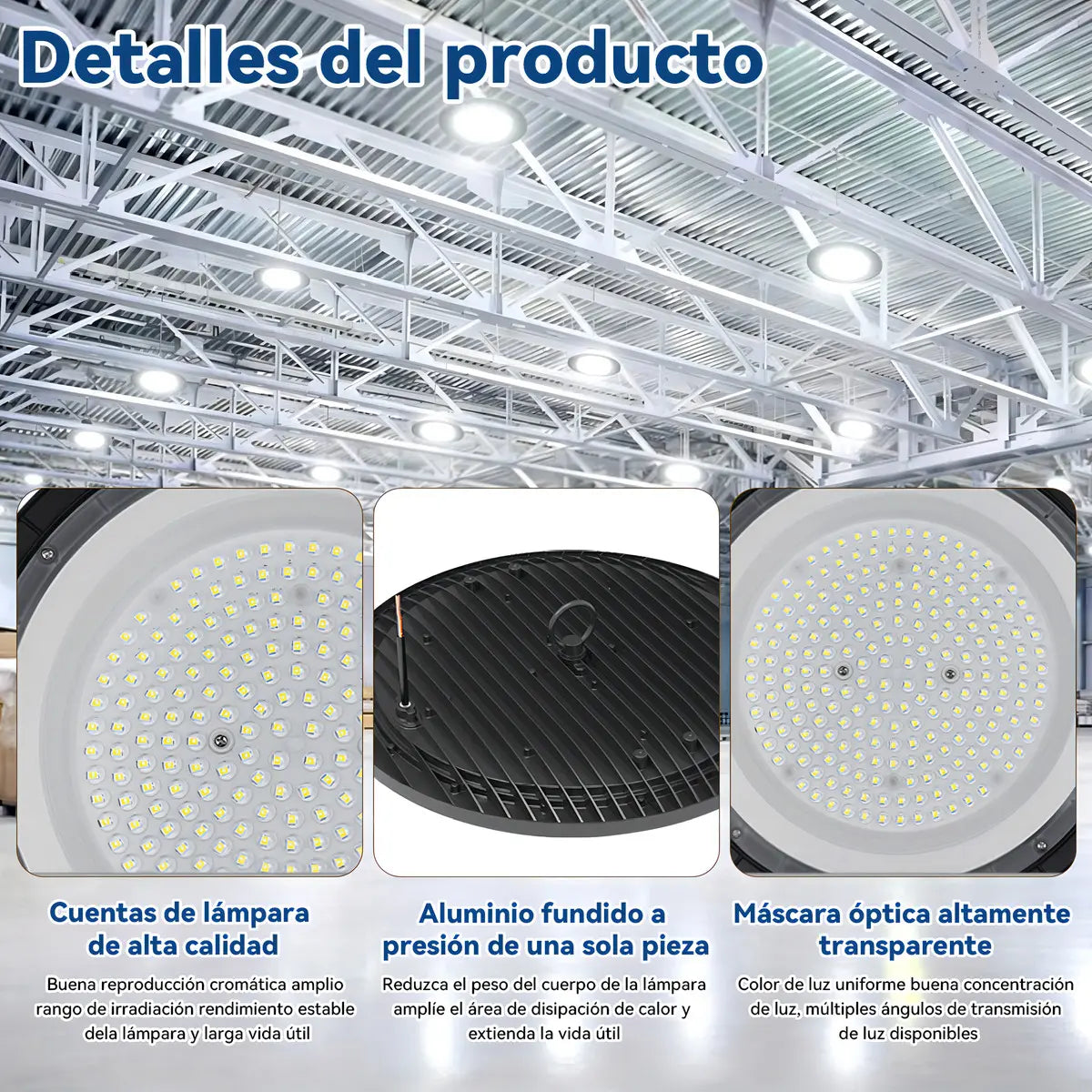 Lámpara Techo LED JZZB UFO 150W IP65 Luz Blanca 6500K Negro