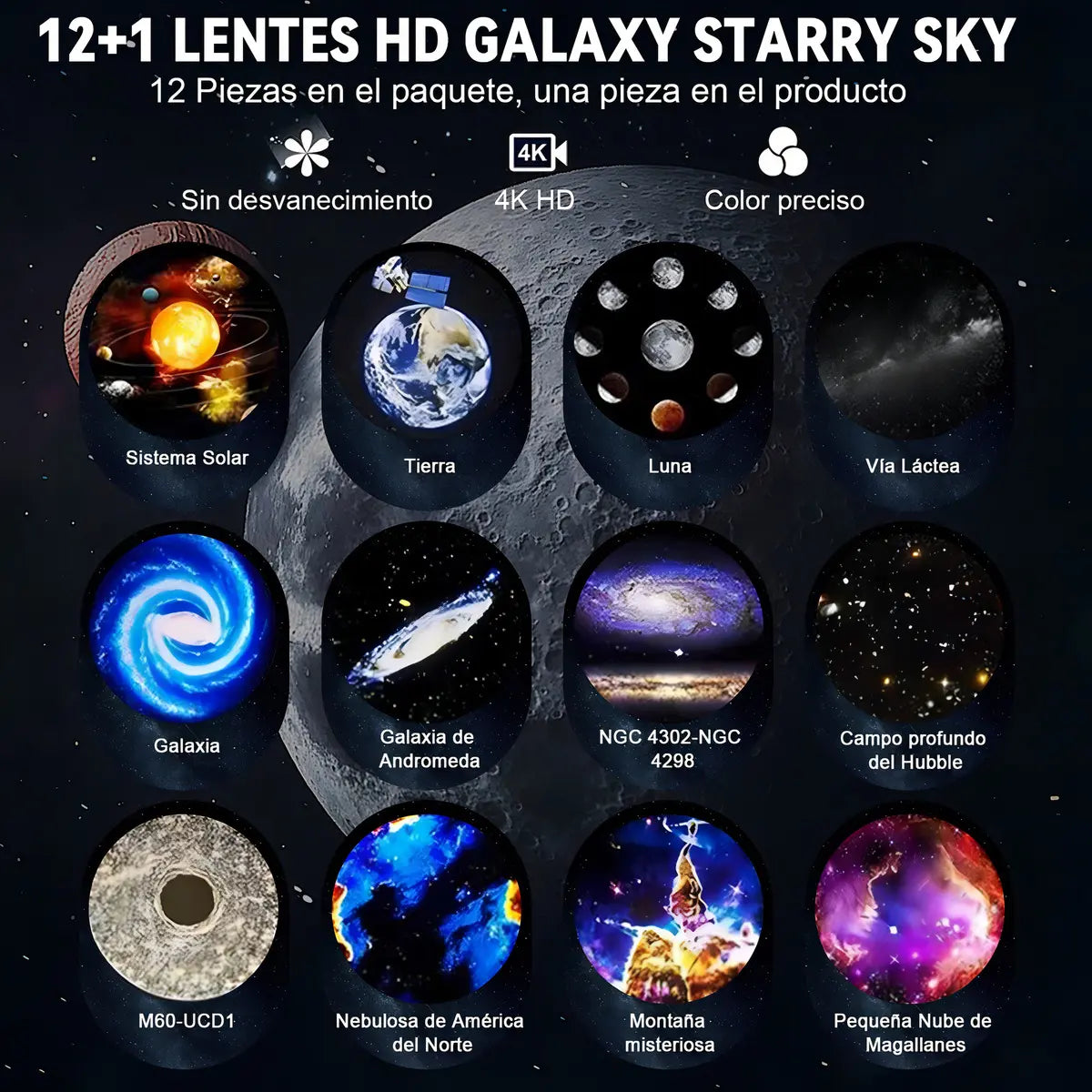 Proyector de Galaxia YULUO LED con 13 Discos y Proyección HD Ajustable