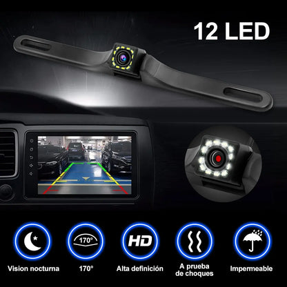 JZZB Cámara De Auto Reversa Con 12 Led Vision Nocturna Hd