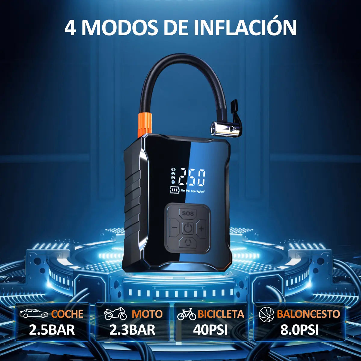 Jzzb® Bomba De Aire Inalámbrica Para Inflar Llantas Y Motocicleta