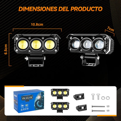 Faros De Lupa Luz Led Spot Luz Para Moto Ojo Diabólico 2pz