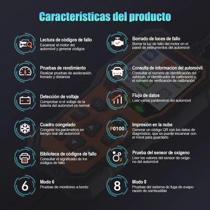 Jzzb V521 Escaner Automotriz Obd2 40000 Códigos Avería