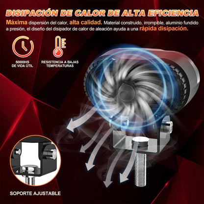 Par Faros Led Auxiliares Luces Foco Para Motos Auto 120w