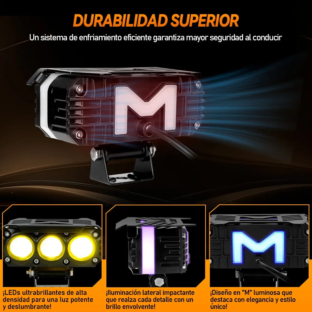 Faros De Lupa Luz Led Spot Luz Para Moto Ojo Diabólico 2pz