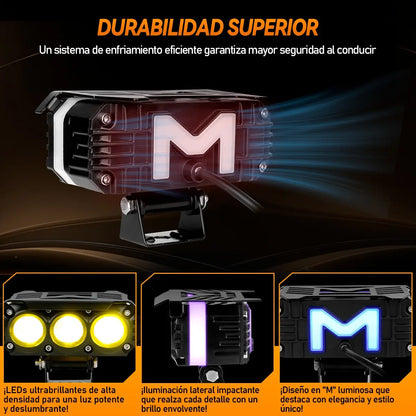 Faros De Lupa Luz Led Spot Luz Para Moto Ojo Diabólico 2pz