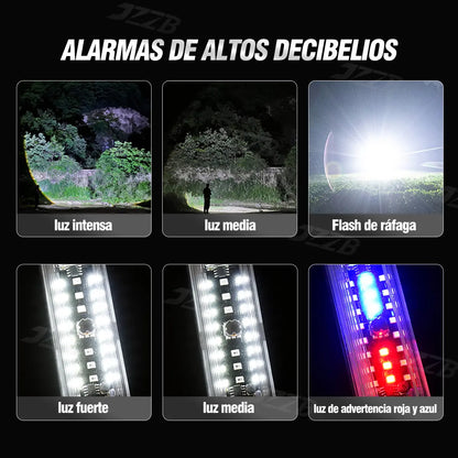 JZZB® 2pzs Linternas Recargables Led Lampara Tactica Camping 10000lm Con 5 Modos