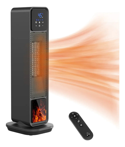 Calefactor Eléctrico De Aire Calentador Cerámico Ptc De 61cm De Alto 4 Modos Con Control Remoto 1500w Calentamiento Rápido