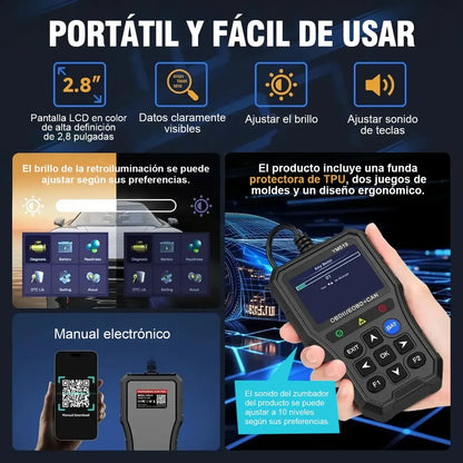 Jzzb® Scanner Automotriz Obd2 Ym519 Para Multimarca Motor