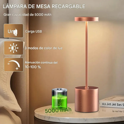 2x Lámpara De Mesa Recargable Led Luz Ambiental Restaurante