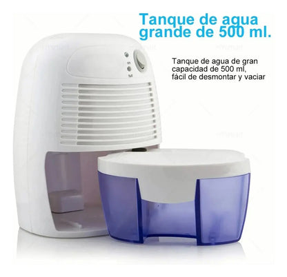 Deshumidificador Eléctrico DH500A Blanco Portátil Silencioso Para Hogar Habitaciones Baño Armario Oficina Ahorro De Energía Antihumedad Aire Limpio Compacto Eficiente