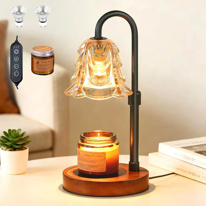 Lámpara Calentadora Velas Madera Temporizador Vela Regalo