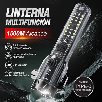 JZZB® 2pzs Linternas Recargables Led Lampara Tactica Camping 10000lm Con 5 Modos