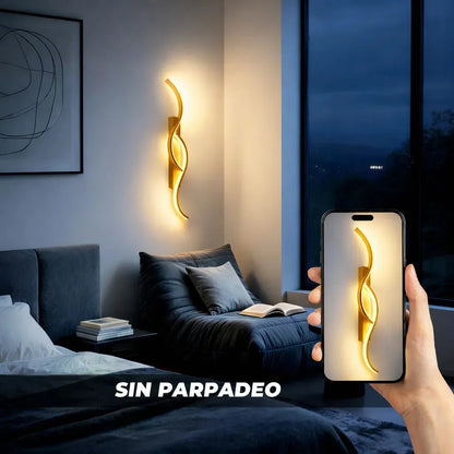Lámpara Led De Pared Ondulado 60cm 3 Tono Blanco Cálido Nneutro Interior Exterior Dormitor Estructura