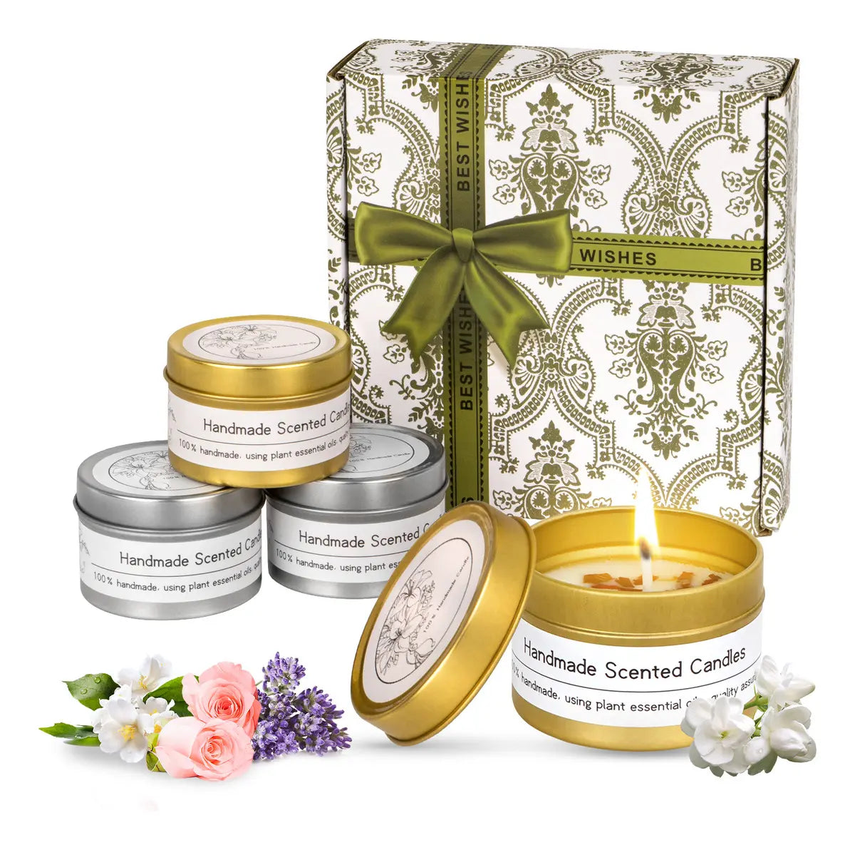 Vela De Aromaterapia, 4 Piezas Velas Aromaticas Cera De Soja - Ideal Para Meditación, Yoga, Baños O Cualquier Momento De Tranquilidad, 100% Cera De Soja Natural, Regalo Perfecto