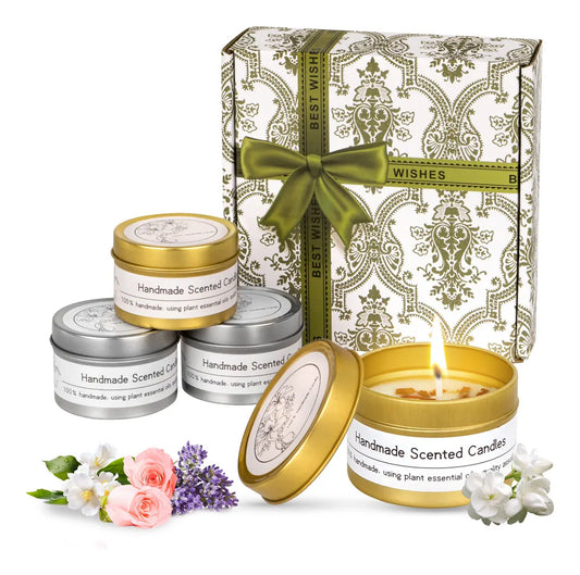 Vela De Aromaterapia, 4 Piezas Velas Aromaticas Cera De Soja - Ideal Para Meditación, Yoga, Baños O Cualquier Momento De Tranquilidad, 100% Cera De Soja Natural, Regalo Perfecto