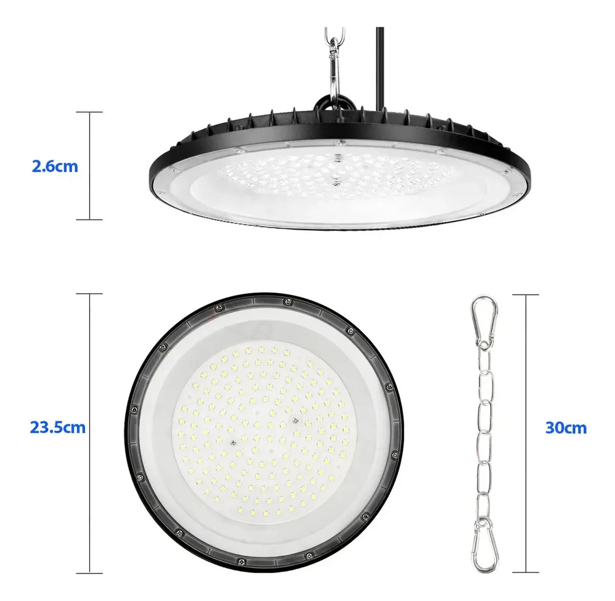 Lámpara Techo LED JZZB UFO 150W IP65 Luz Blanca 6500K Negro