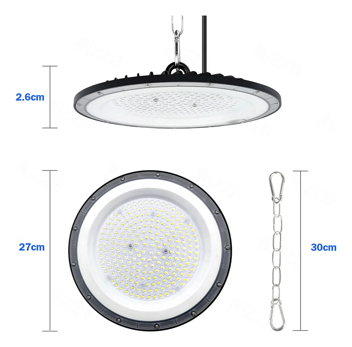 Lámpara Plafón LED Techo Negro 200W 20000lm JZZB UFO-200W Luz Blanca Fría