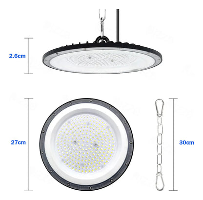 Lámpara Plafón LED Techo Negro 200W 20000lm JZZB UFO-200W Luz Blanca Fría