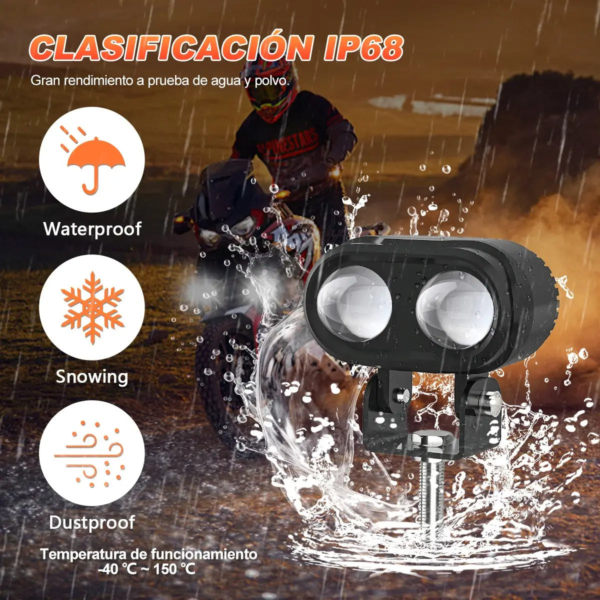 Par Faros Led Auxiliares Luces Foco Para Motos Auto 120w
