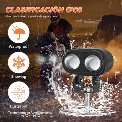 Par Faros Led Auxiliares Luces Foco Para Motos Auto 120w