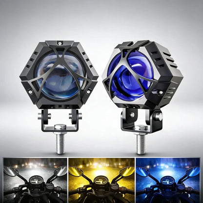 2pcs Faros Auxiliares Lupa 120w Para Auto Moto Con Estrobo