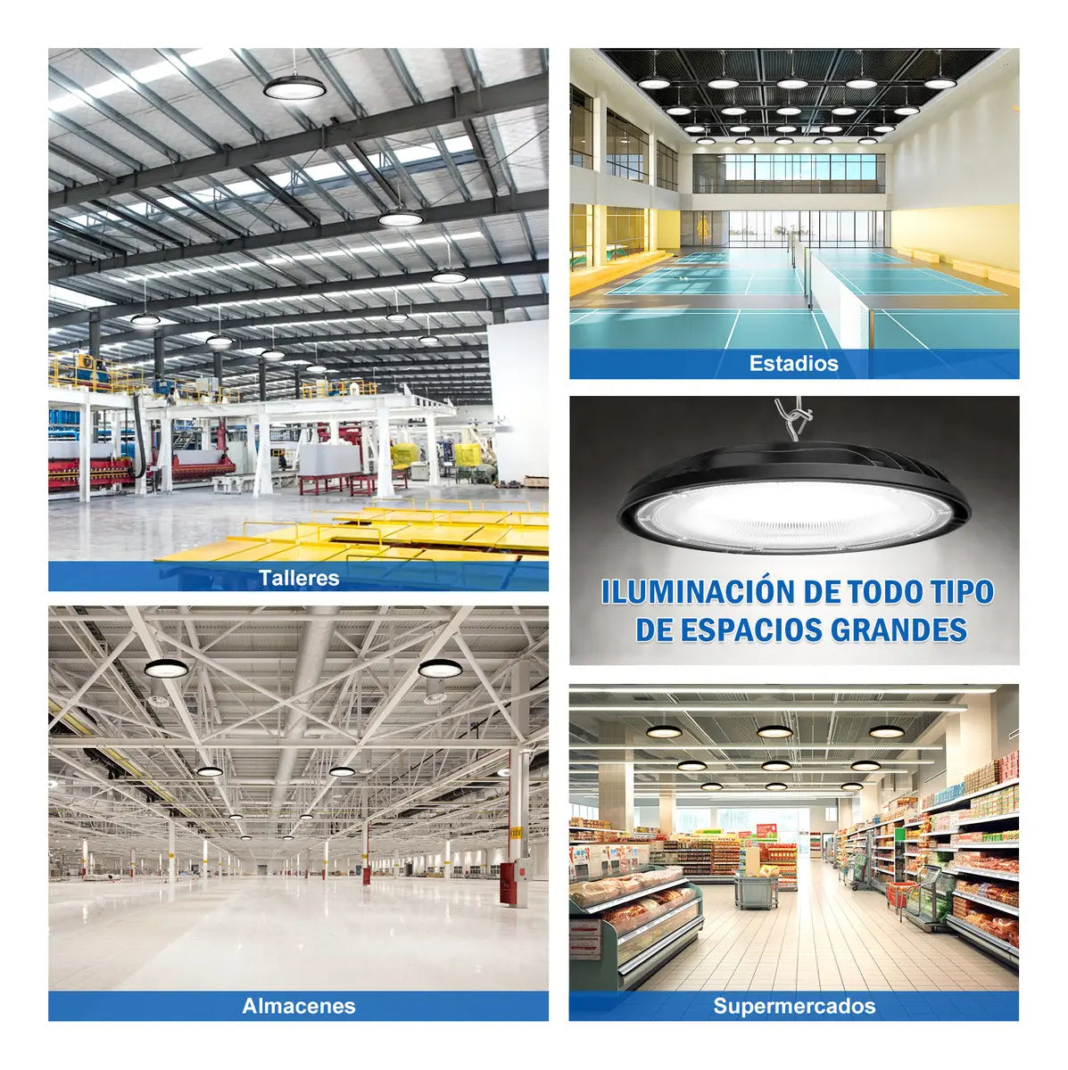 Lámpara LED Industrial UFO 300W JZZB Colgante Techo IP65 Aluminio luz blanca, cálida, neutra 100-265V lampara colgante 3 Color de la luz y Temperatura de color Alta Potencia