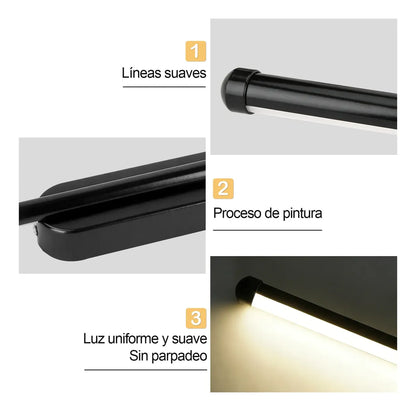Lámpara Led De Pared Para Baño Interior Exterior 60cm 3 Tono
