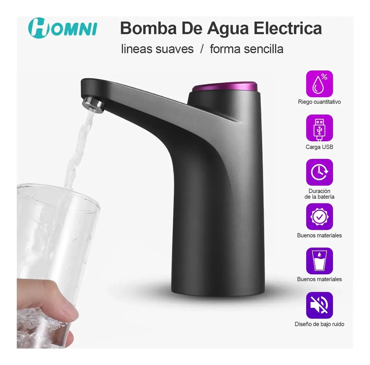 Bomba De Agua Eléctrica Recargable Portátil