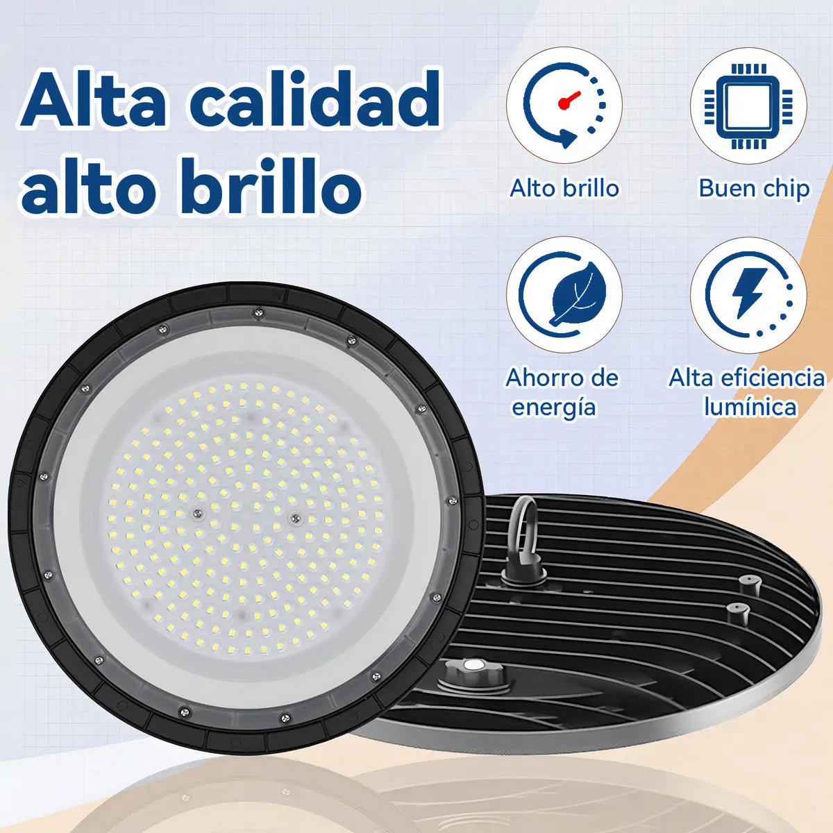Lámpara Techo LED JZZB UFO 150W IP65 Luz Blanca 6500K Negro