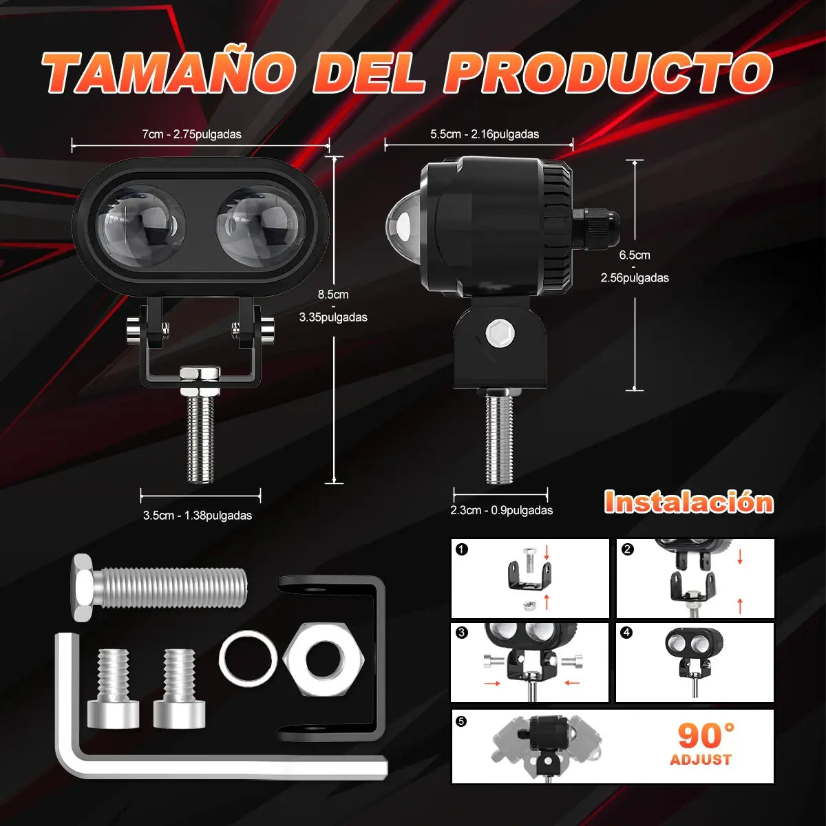 Par Faros Led Auxiliares Luces Foco Para Motos Auto 120w
