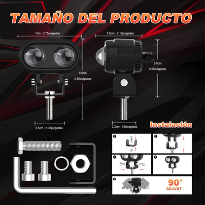 Par Faros Led Auxiliares Luces Foco Para Motos Auto 120w